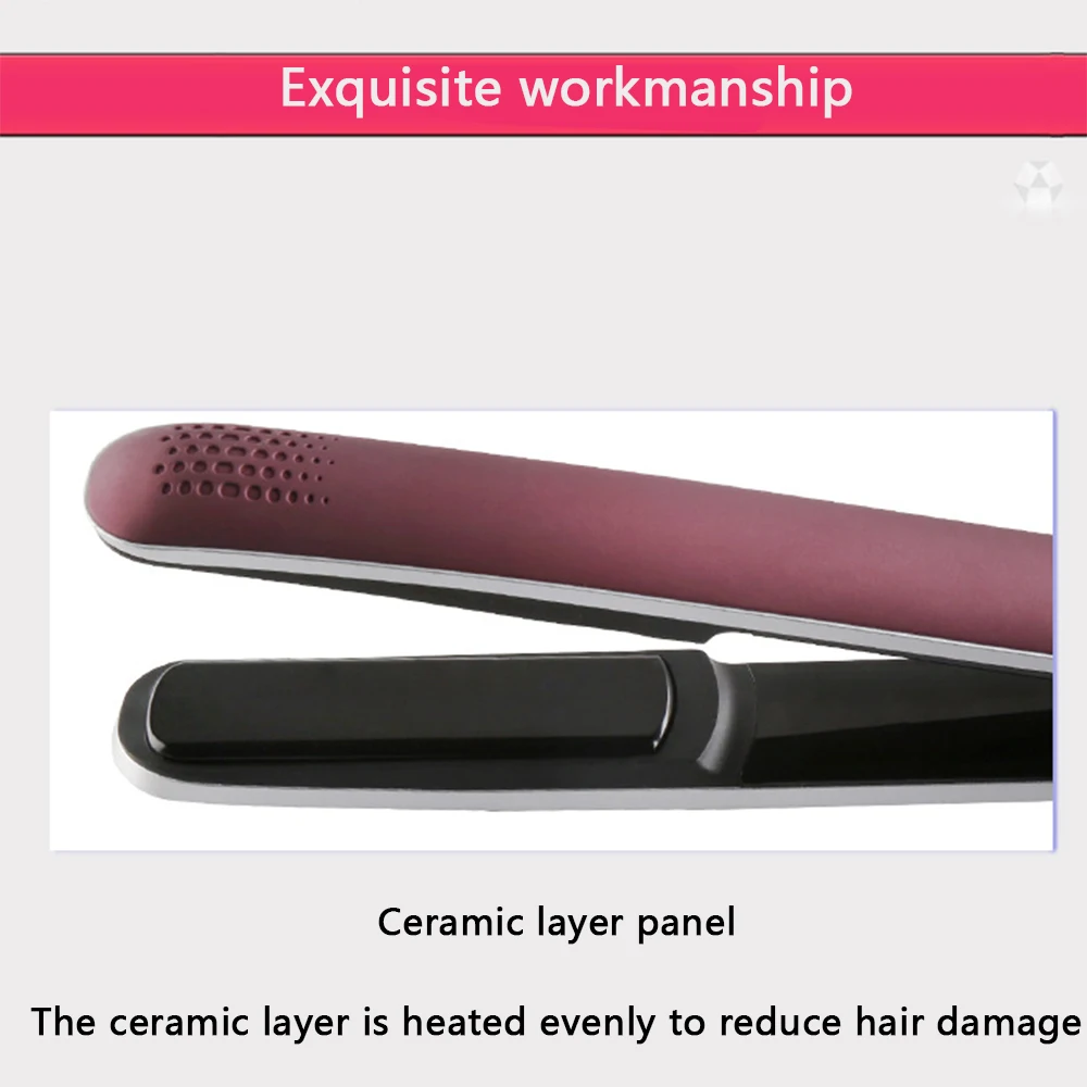 Kemei Portable 2 in 1 Hair Straightener Iron Ceramic Coating Flat Irons Fast Heating Chapinha Curler Styling Tool | Красота и