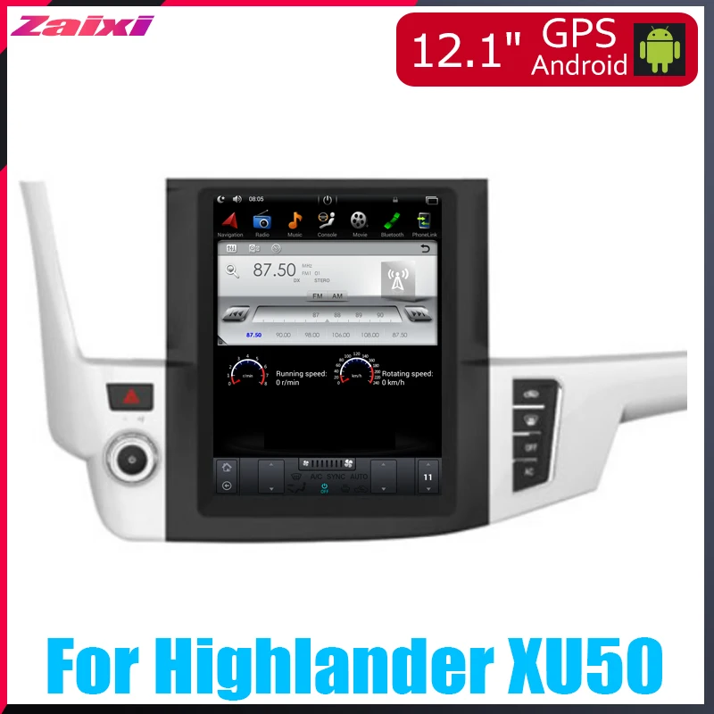 Автомобильный мультимедийный GPS-навигатор Android для Toyota Highlander XU50 2014 2015 2016 2017 2018 2019