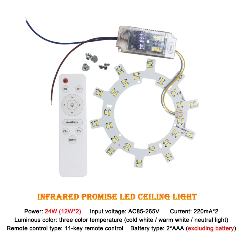 Светодиодный 5730 SMD магнитный 2,4G wifi смарт Модифицированная плата для спальни дома фойе светодиодный потолочный светильник Замена с пультом дистанционного управления - Цвет корпуса: a-12x2W  isolation