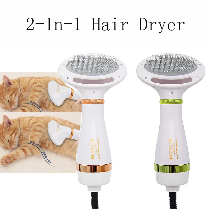 

Dog Grooming Dryer Portable 2-In-1 Dog Hair Dryer and Comb Brush Cat Hair Comb Pet Fur Blower Low Noise