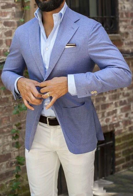 Изготавливаемый на заказ льняной мужской костюм модные повседневные смокинги