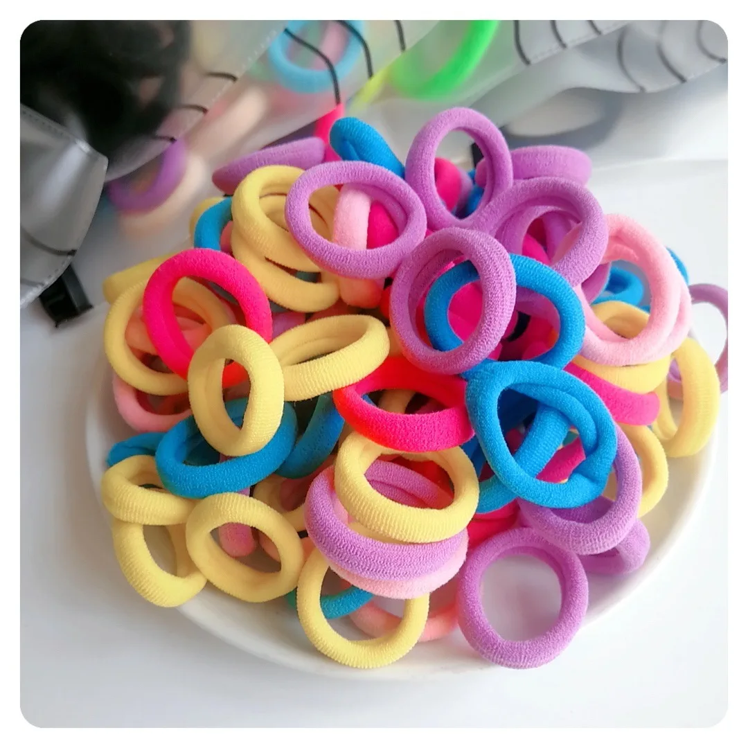 Fashion Fresh Candy-colored Towel Ring Hairs Rope High Elasticity Does Not Hurt Hair Children's Bands for Girls Clip | Детская