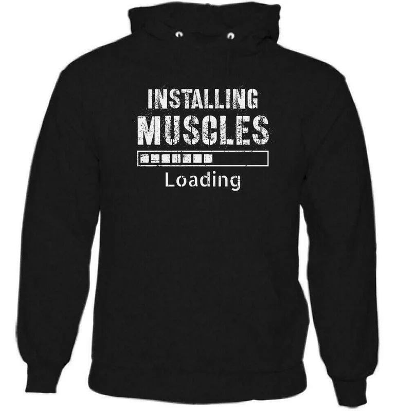 

Muscles Loading Mens Funny Gym Hoodie Training Top Bodybuilding Weightliting