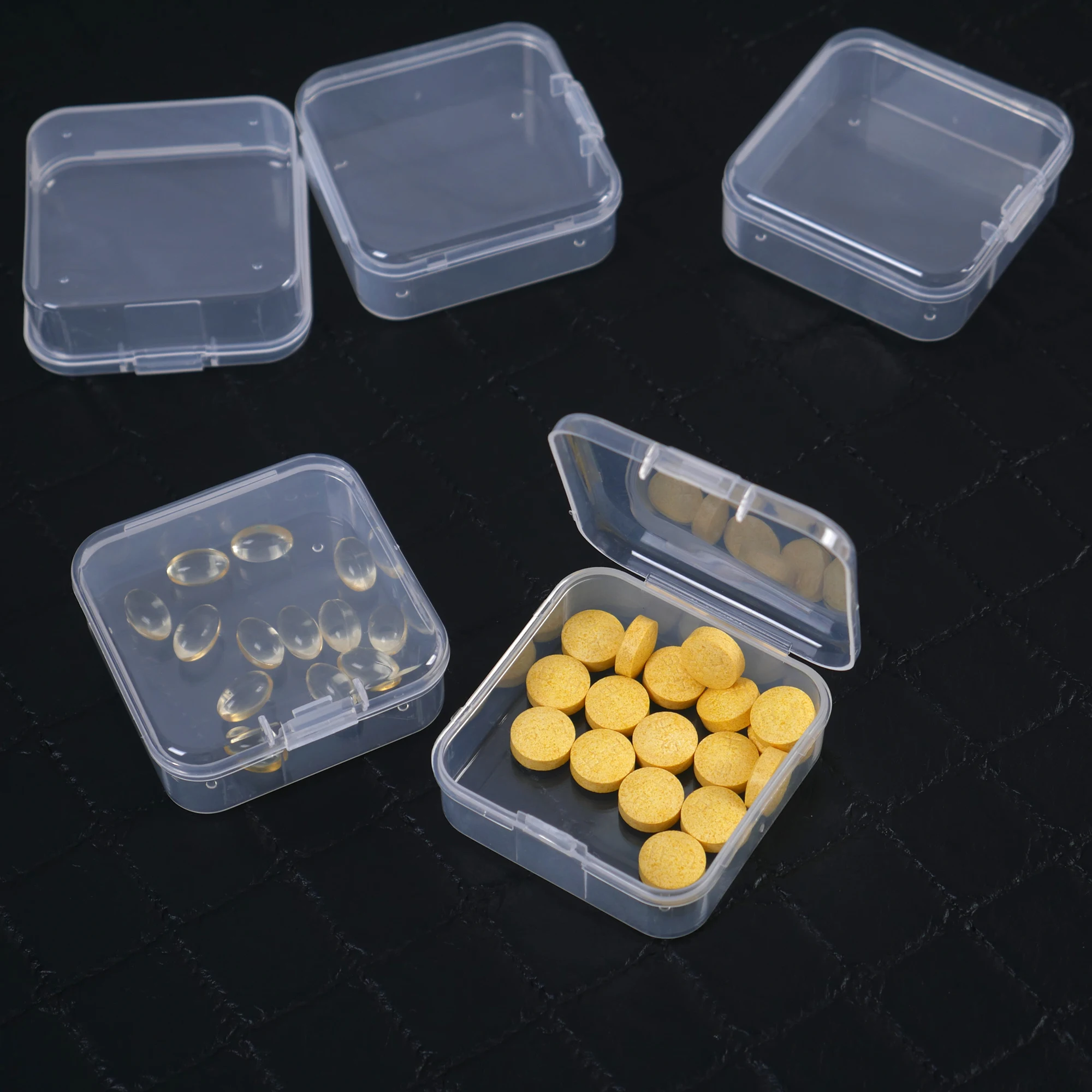 5 шт. прозрачные пластиковые контейнеры для хранения бусин коробка с откидной