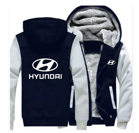 

2021 NEW Winter Black Thicken zipper Hoodies for Hyundai sweatshirt men Winter zipper jacket coats male Clothes h78
