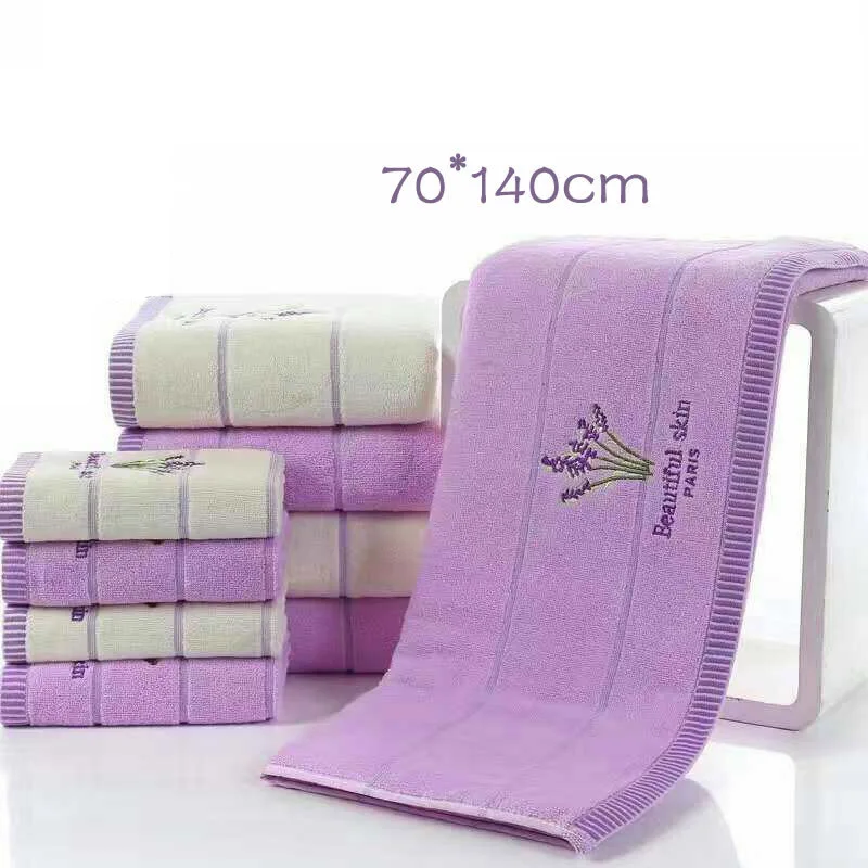 

Lavender Bath Towel Soft Cotton Plaid Thick Cotton Shower Bathroom Home Spa Towels for Adults Kids Handtuch 70*140cm Toallas
