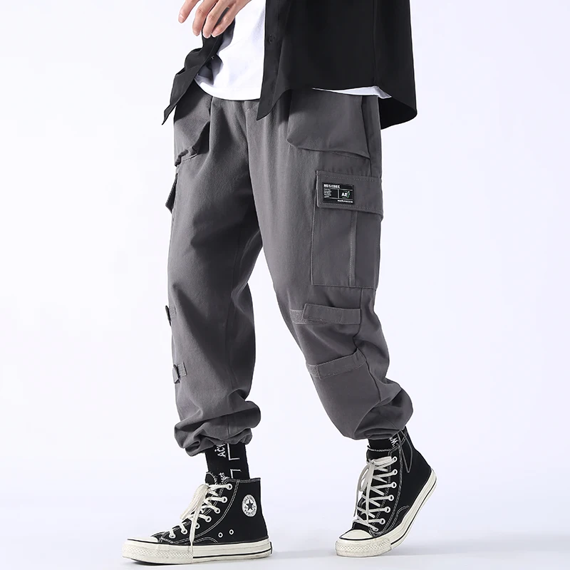 

Black Cargo Pants Men Hip Hop 2020 Pants Mens Autumn Harem Pant Streetwear Harajuku Jogger Sweatpant Cotton Trousers Male Pants