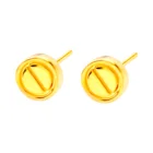 XF800 серьги-гвоздики из чистого 18-каратного золота AU750 желтые 5D модные ювелирные изделия с шариками Роскошные ювелирные изделия для вечеринки для женщин подарок для девушек