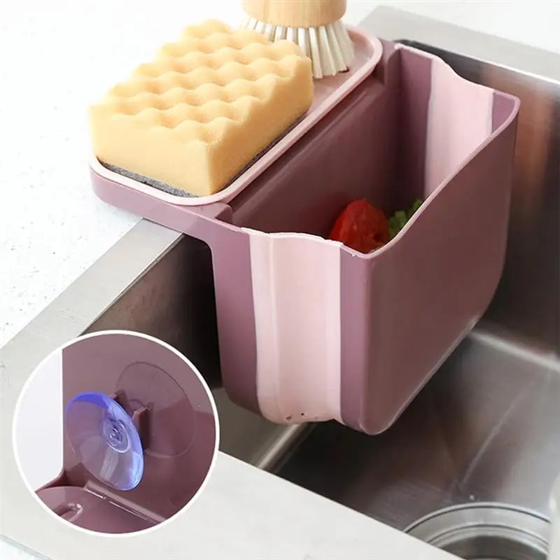 

Sink Organizer Basket Sponge Soap Debris Rack Draining Basin Shelf Foldable Kitchen Organizer Hanging Drain Basket