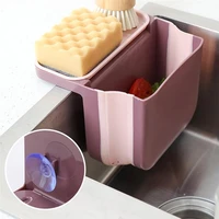 sink organizer basket sponge soap debris rack draining basin shelf foldable kitchen organizer hanging drain basket