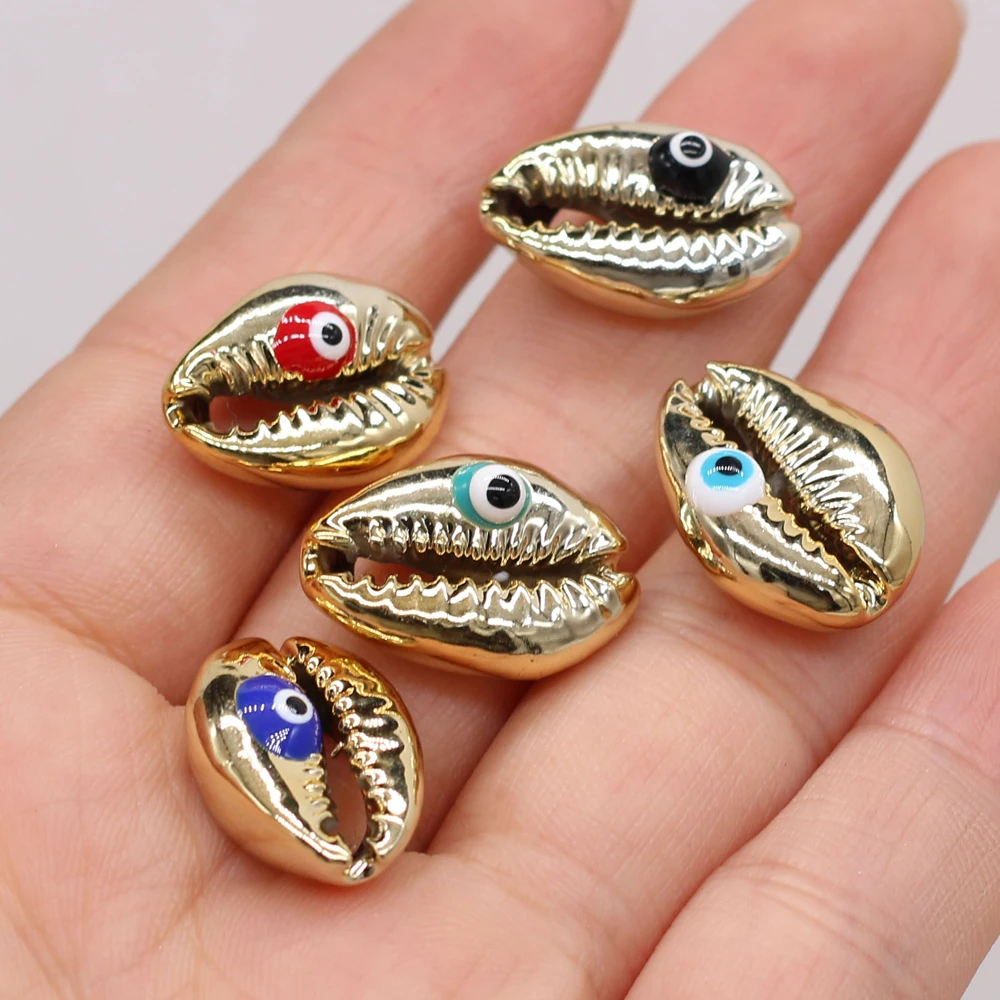

5 PCS Alloy Conch Shell Eye Shape Incision Pendant 14x18-16x20mm for Jewelry Making Necklaces Accessories Gift