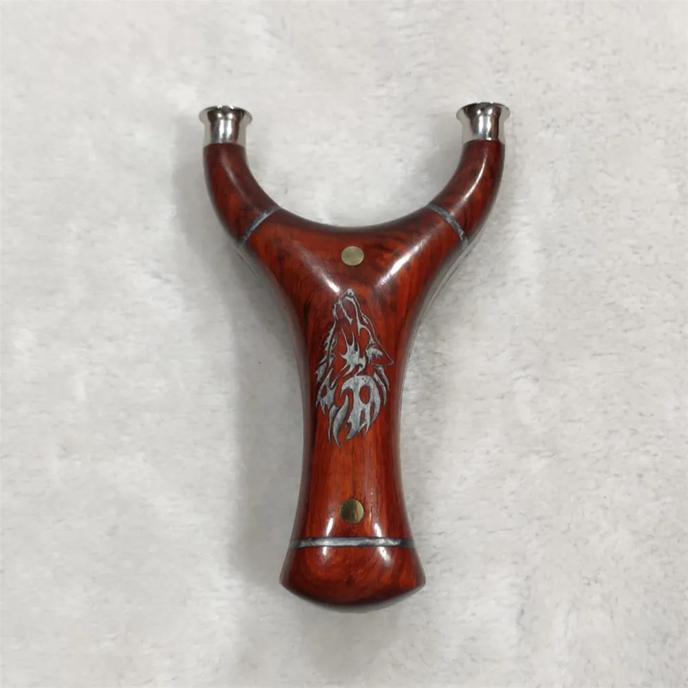 

Powerful Stainless Steel Slingshot Flat Leather Solid Wood Rosewood Hunting Slingshot Outdoor Shooting Slingshot Catapult