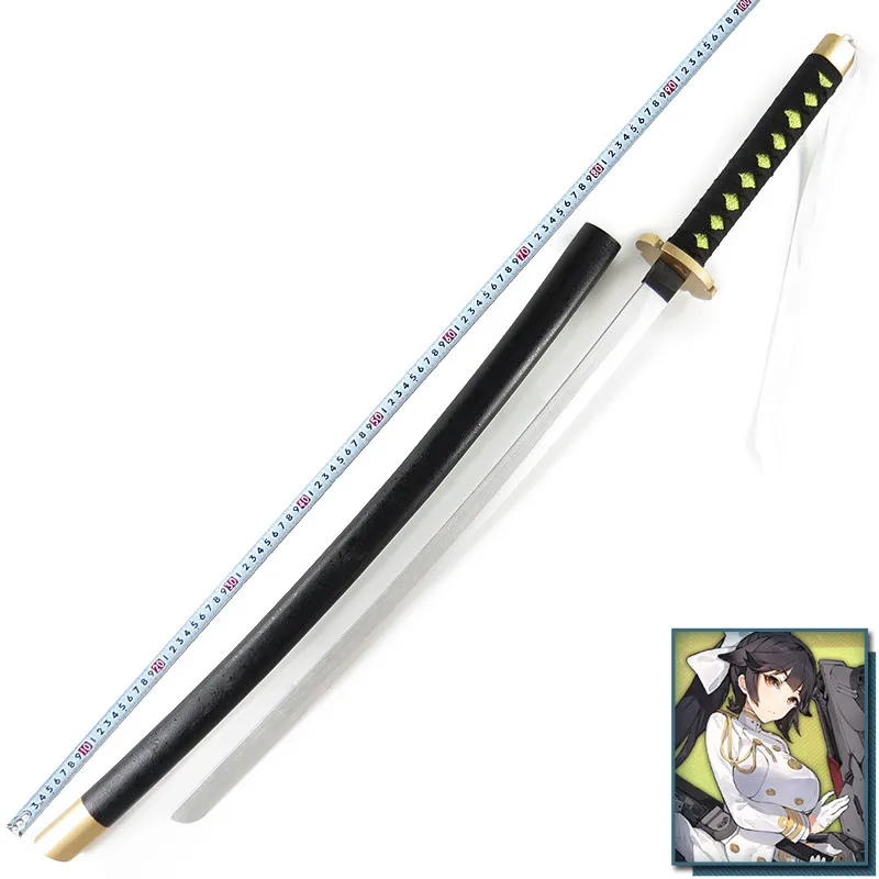 

Game Azur Lane Takao Cosplay Props Wooden Sword Takao Cosplay Weapons Kinves Samurai Sword for Halloween Carnival Party Events