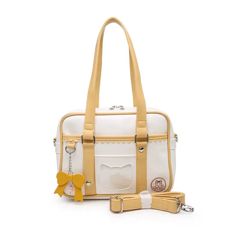 

Original cherry sauce catwalk light sweet JK daily uniform bag single shoulder hand-held crossbar school commuting bag Pu
