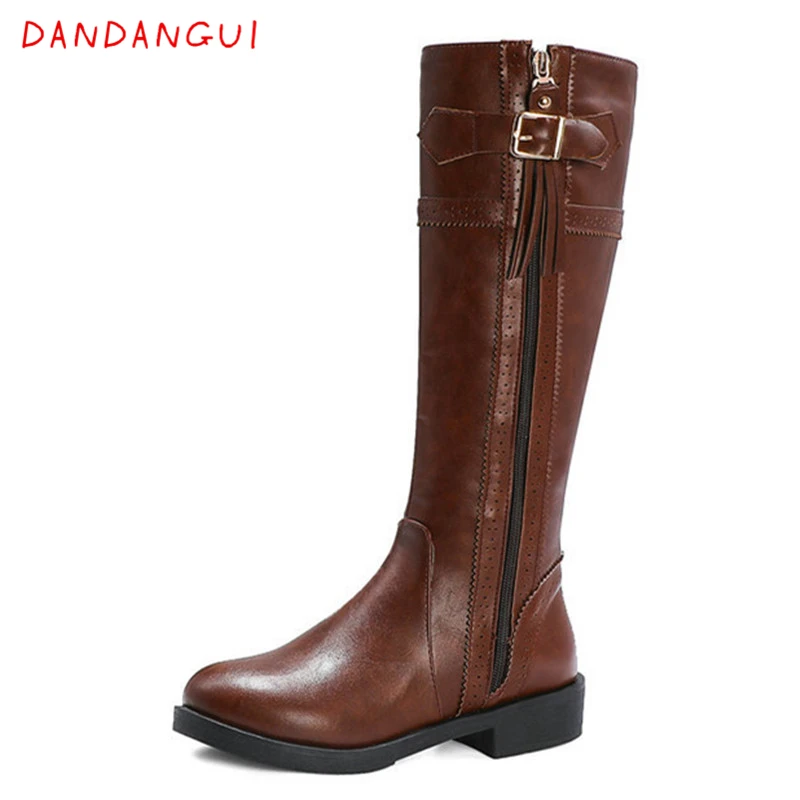 

Autumn Winter New Men's Knight Boots Fashion Casual Women's Motorcycle Boots Belt Buckle Zipper Male Shoes Handmade Ladies Shoes