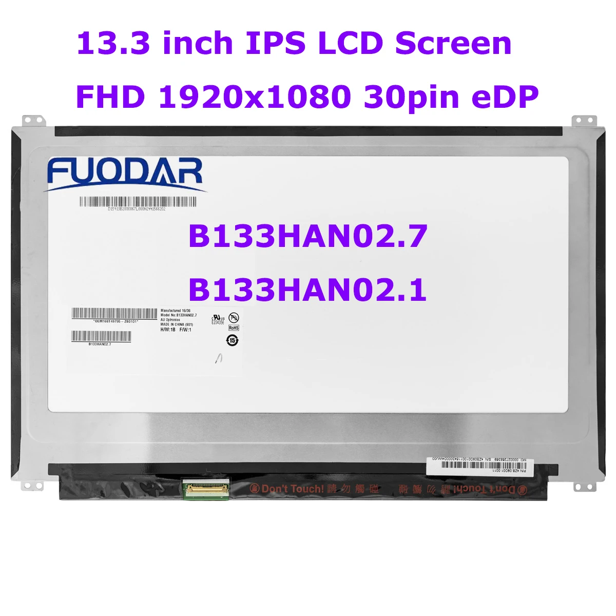 

13.3" FHD1920x1080 30pin eDP IPS Laptop LCD Screen B133HAN02.7 B133HAN02.1 for ASUS UX305 UX360CA UX360C 99% sRGB LED Display