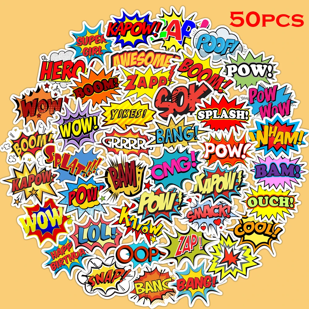 50 шт. взрыв бум стены стикеры сделай сам ноутбук камера велосипеда скольжения ПВХ