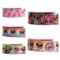 diy hysteric mini character printed grosgrain ribbons japanese cartoon 25mm 38mm liston 10yards for hair bow craft accssories