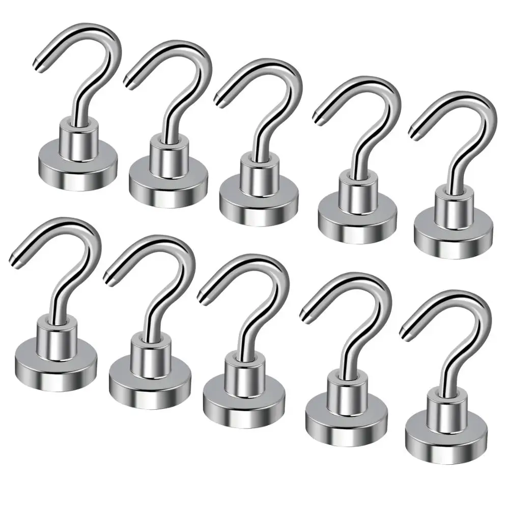 TANiCE 20Pcs D16 16mm N38 Neodymium Hold 5.5kg Strong Magnet Heavy Duty Magnetic Hook for Home Kitchen Workplace Base | Обустройство
