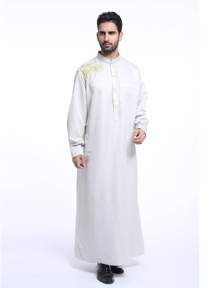 Turkish Kaftan Men Dubai Arabic Jubba Thobe Male Muslim Costumes Plus Size Maxi Robe Worship Service Gilding Islamic Clothing