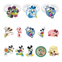 disney playing baseball mickey sweet minnie mouse shape white ring resin acrylic ring for boys girls party accessory ring xds811