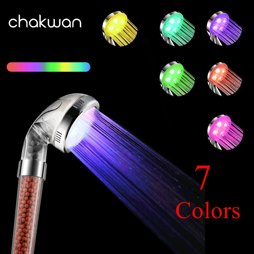 Романтическая Автоматическая Волшебная насадка для душа 7 цветов одна круглая