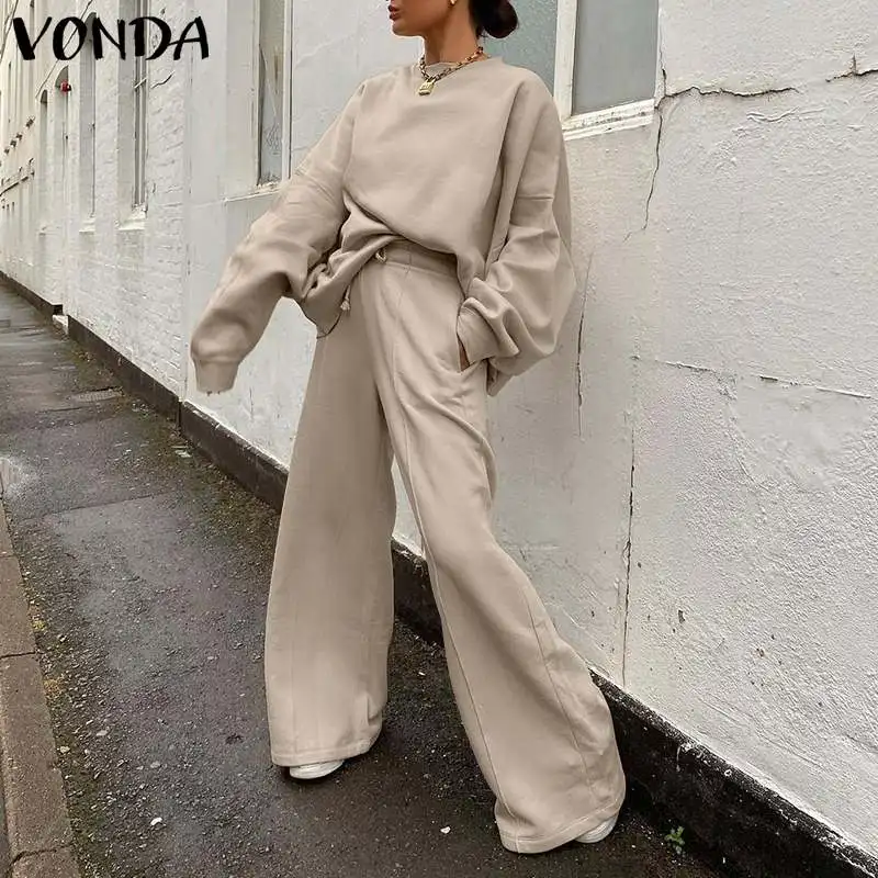 Элегантные женские брючные комплекты повседневный костюм топ с круглым вырезом