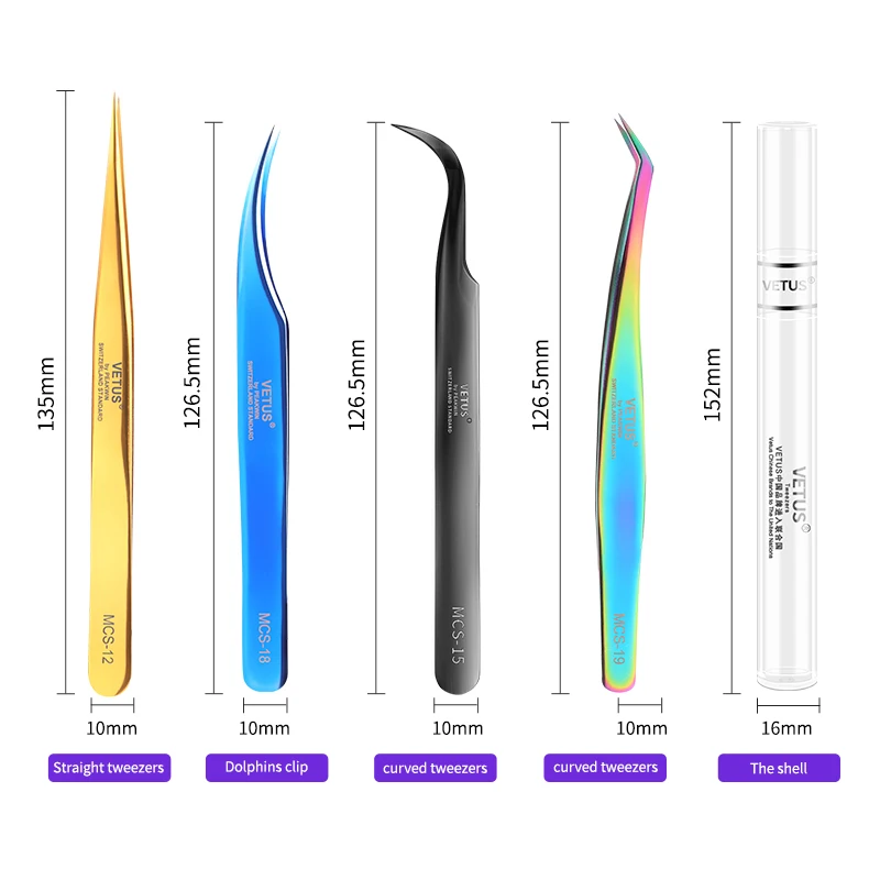 Vetus MCS серия Пинцет Премиум Красота Макияж объемный наращивание ресниц ножницы