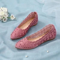 yuan embroider2020 new women flats shoes ballet flats fashion women shoes slip on cut outs flat sweet hollow summer female shoes