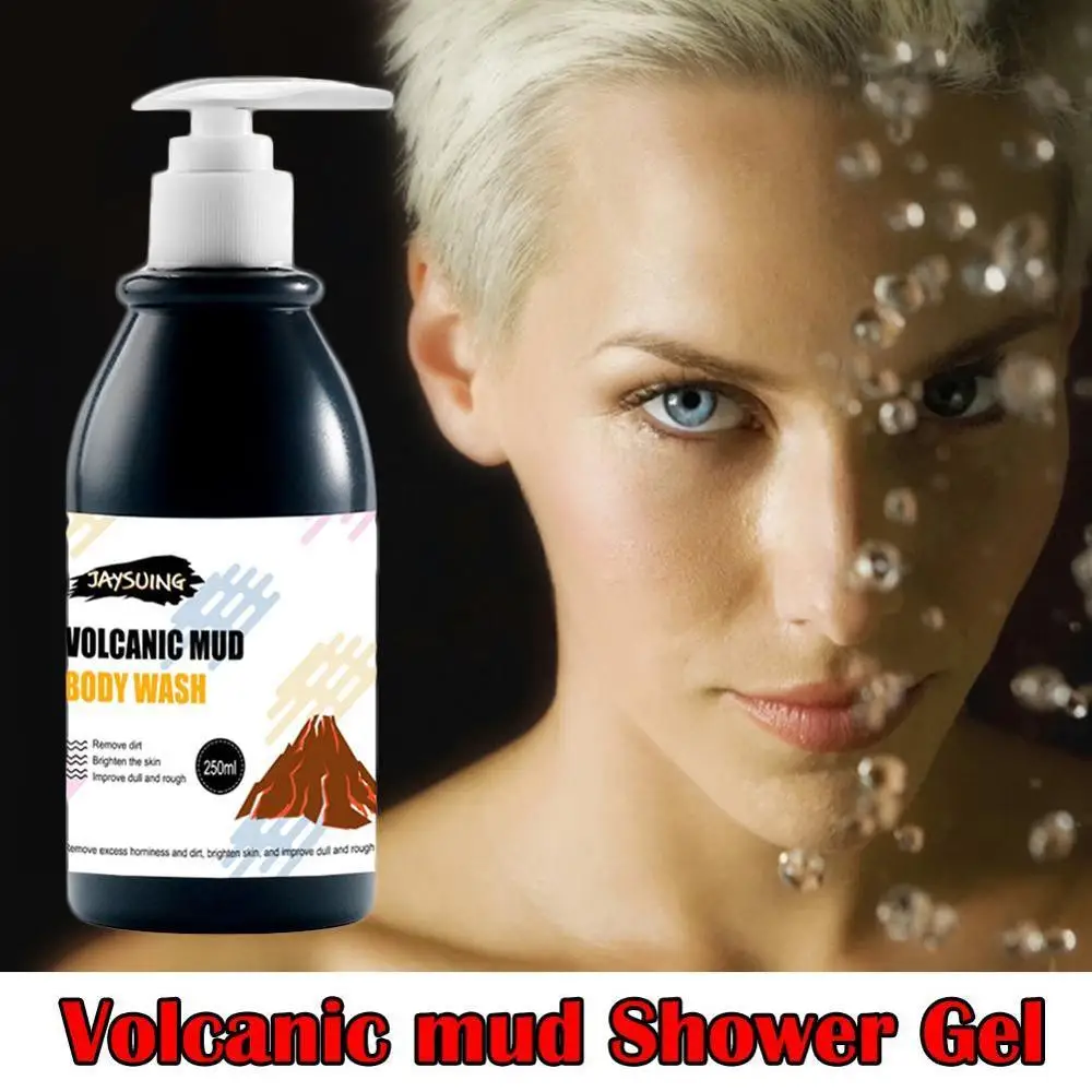 

250ml Whitening Body Volcanic Mud Shower Gel Whole Body Fast Whitening Body Wash Remove Gel Brightening Moisturizing Body Care