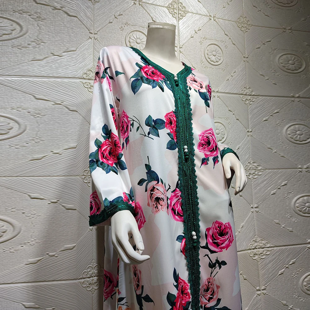 

2021 Pakistani Hijab Dress Women Turkish Islamic Clothing Eid Mubarak Muslim Abaya African Print Boho Robe Djellaba Femme