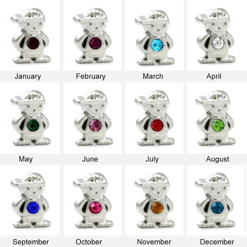 12 шт./лот подвески из цинкового сплава с камнем талисманом Мальчик для стеклянных