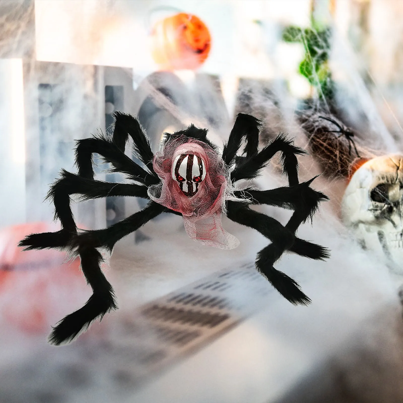 

Super Big Plush Spider Made Of Wire And Plush Black And Multicolour Style For Party Or Halloween Decorations 2021 New