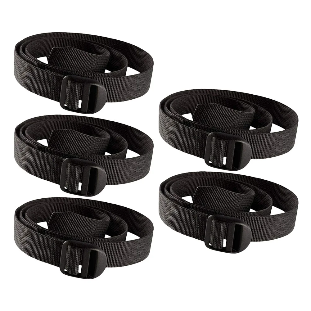 

5Pcs Heavy Duty Lashing Straps Practical Tie-down Straps for Camping (Black)