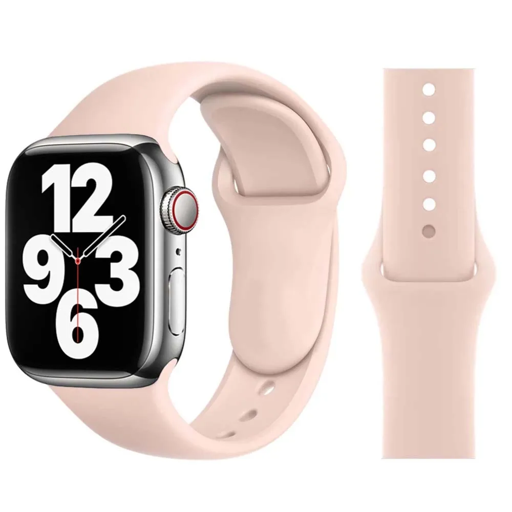 

Silicone Strap For Apple watch band 44mm 45mm 42mm watchband bracelet iWatch 40mm 38mm 41mm correa apple watch series 6 5 3 SE 7
