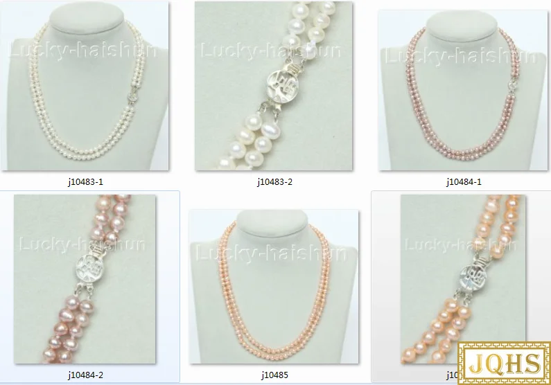 

natural 16" 2row white pink purple round freshwater pearls beads Strand knotted necklace 925 silver clasp j10483