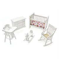 iland 112 dollhouse miniature baby room bed nursery furniture bedroom set crib closet rocking chair hobbyhorse for doll house
