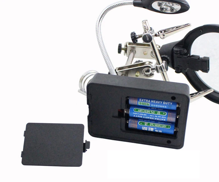 

Welding Magnifying Glass with LED Light 3.5X-12X lens Auxiliary Clip Loupe Desktop Magnifier Third Hand Soldering Repair