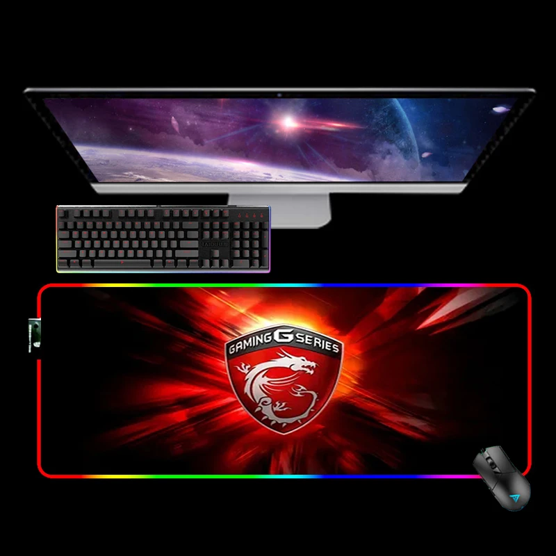 

MSI Xxl 90x40CM RGB Gaming Keyboard Mouse Mat Mouse Pad Xl 80x30CM Mousepad Pc Gamer Mice Keyboards Computer Peripherals Office