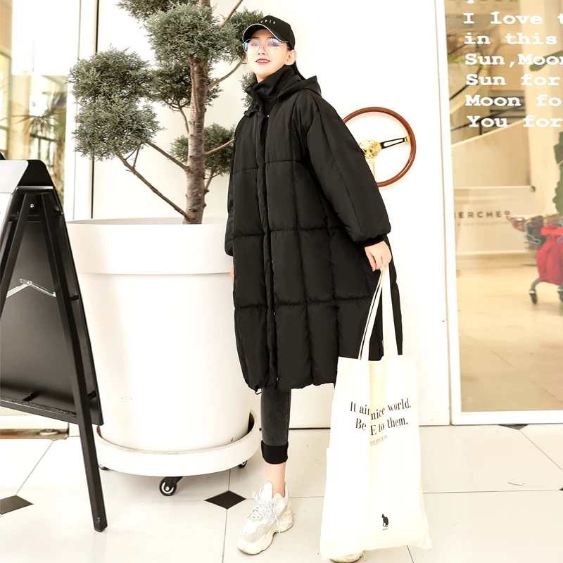 

2020 Fashion plus size Hooded Oversize Doulble Pockets Winter Jacket 2020 Female's Long Sleeve Zipper Cotton-padded Coat MY10