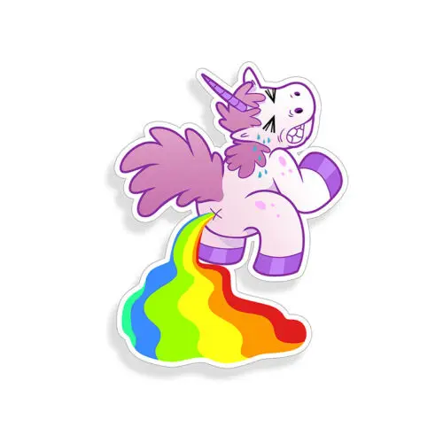 

Pooping Sticker Funny Rainbow Cup Laptop Car Vehicle Window Bumper Decal