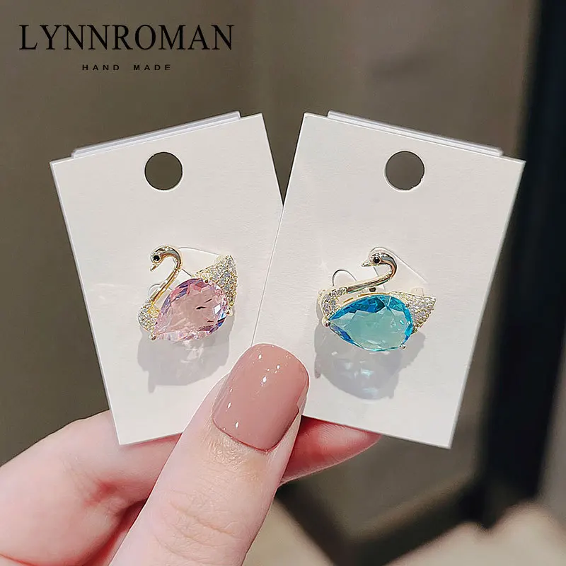 Брошь "Лебедь" из элегантного имитационного кристалла для женщин, аксессуар для кардигана, пина на воротнике.