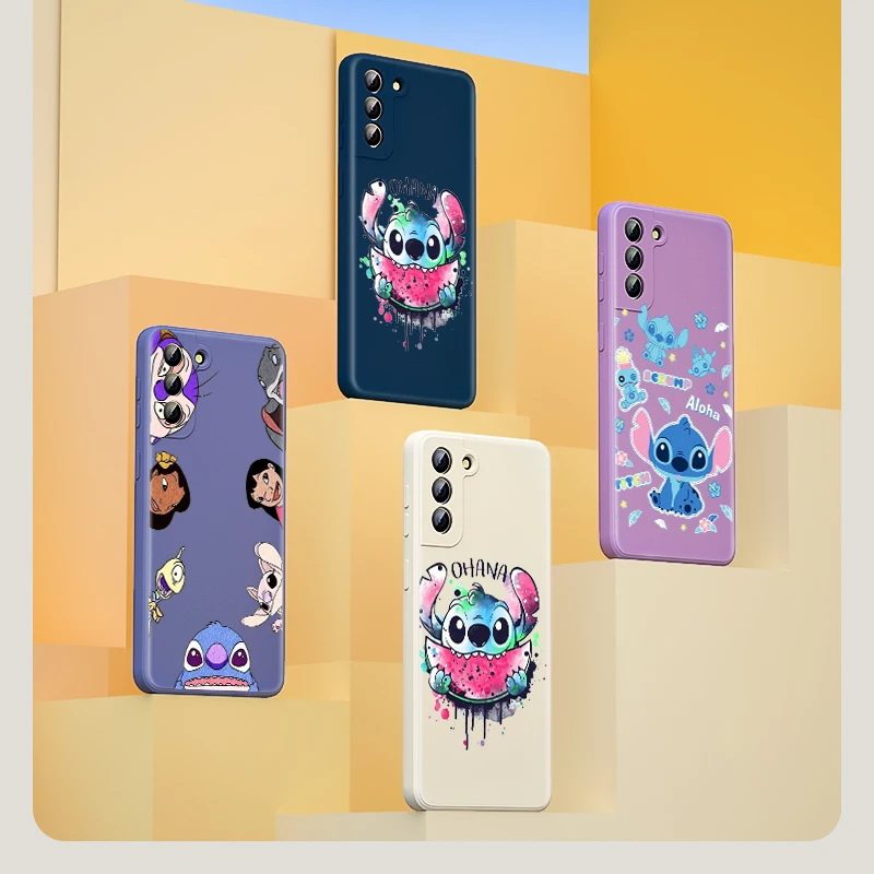 

Animation Stitch Cute Phone Case For Samsung Galaxy Note 20 10 S21 S20 FE S10 Ultra Plus Lite Pro 5G Liquid Silicone TPU Capa