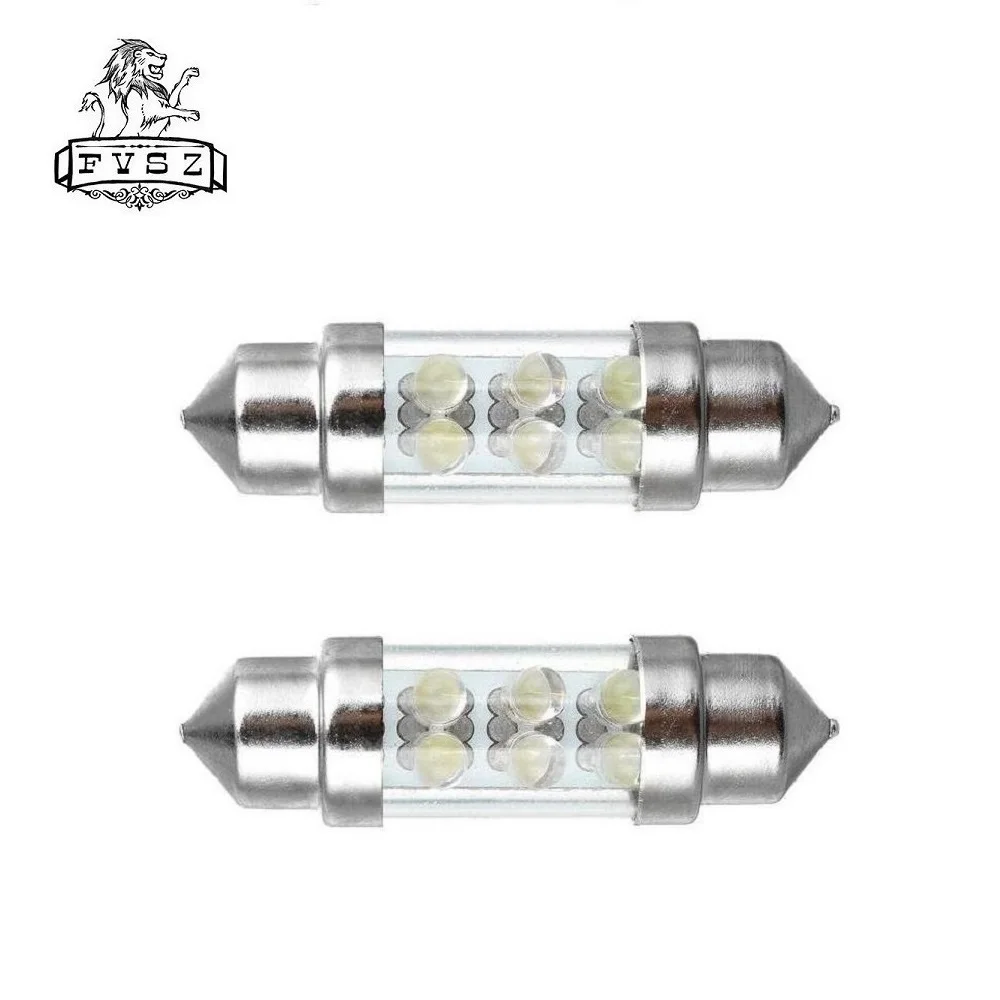 2 шт. авто Интерьер лампы Festoon 41mm Led C5W C10W 6 SMD светильник излучающий диод из белого