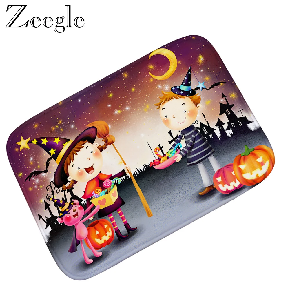 

Напольный коврик на Хэллоуин, не скользящий уличный фланелевый ковер для кухни, прихожей, гостиной