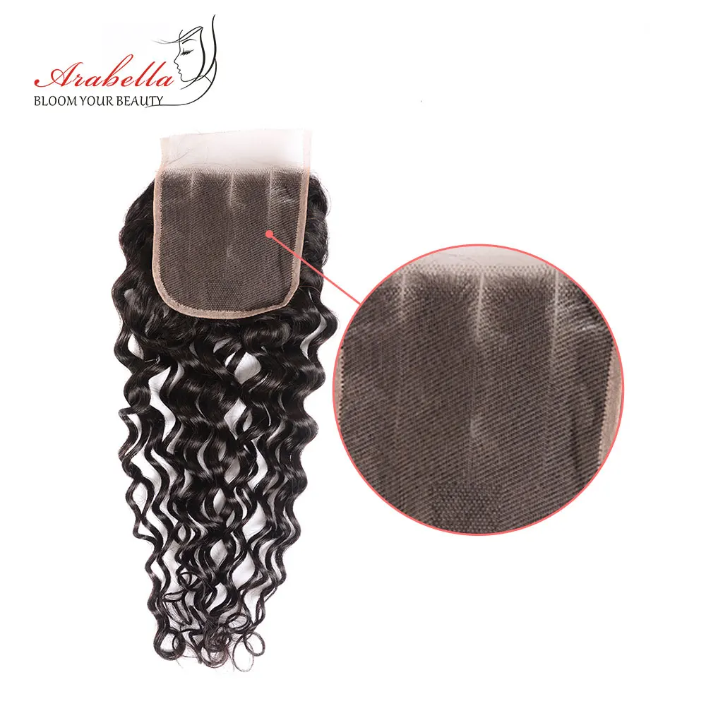 Arabella Water Wave Lace Closure With Baby Hair Pre Plucked Bleached Knots Middle/Free/Three Part Remy | Шиньоны и парики