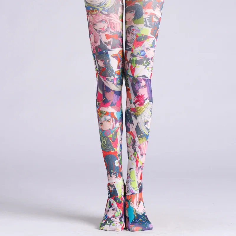

2021 New Women's Printed Stockings Flower Printed Pantyhose Stockings Women's Leggings Stockings Stockings