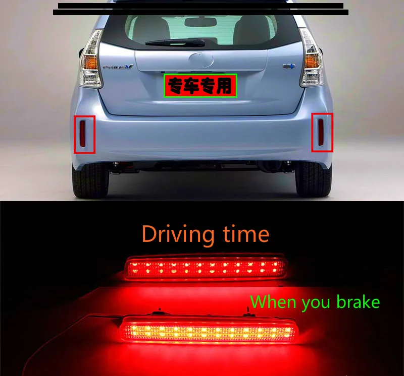 

Red LED Bumper Reflector Lights For 09-14 Acura TSX (For Euro Accord) Function as Tail,Brake & Rear Fog Lamps Turn Lights