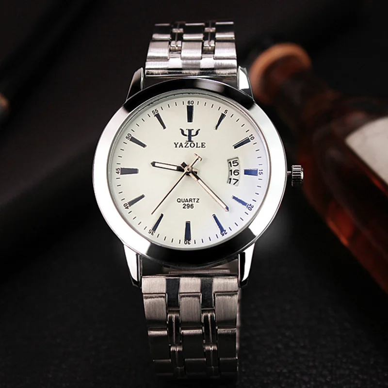 Часы YAZOLE Мужские кварцевые люксовые брендовые аналоговые водонепроницаемые из