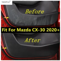for mazda cx 30 2020 2022 carbon fiber door anti kick pad side edge mat protection cover trim pu leather interior accessories